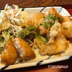 相撲茶屋 ちゃんこ 江戸沢 - 2016 日替わりランチ760円税別
      鶏むね肉の唐揚げ
      おろしポン酢