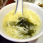 上海家庭料理 天天 - 「なすと豚肉の味噌炒め定食」玉子スープ