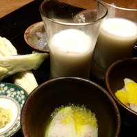 魚匠 銀平 道頓堀店 - 水ナス様にのれそれ様～ビシソワーズなどこんなにも！！？？突出しと言うか八寸ですね♡