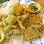 いかとさつも芋の天ぷら