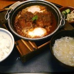 かつはな亭 - [料理]『味噌かつ鍋ご膳』(ヒレ) セット全景♪ｗ