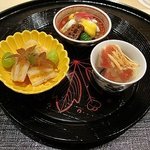 まき村 - 季節感漂う3品の前菜