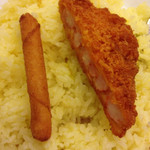 タージマハール - 残しておいたジンガムンバイとヤムナーパニールをオンザライス♫