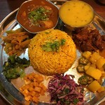 ダルバート食堂 - チキンカレー定食 1000円 ＋玄米ライスをスパイスライスに変更 100円(税込)