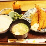 まる福 - 海鮮フライ定食！！ヾ(*´∀｀*)ﾉ