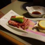 温泉三昧の宿 四万たむら - [料理] 上州牛ステーキ 材料一式