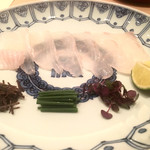 まき村 - 2016/5_真子鰈のお造り、あさつき、塩昆布