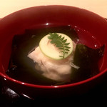 まき村 - 2016/5_帆立のしんじょ椀 ミニメロン 木の芽