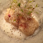 天ぷら 元吉 - H28.6 金目鯛の天ぷら ジャガイモのソースで