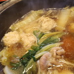 相撲茶屋ちゃんこ 龍ケ浜 - ちゃんこ　鶏だんごは後から投入