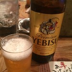 立ち吞み酒場 よかたい - 160609福岡　よかたいほろよい通り店　エビスで乾杯