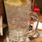 立ち吞み酒場 よかたい - 160609福岡　よかたいほろよい通り店　ジャンボレモン酎ハイ575円