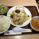 福山サービスエリア（上り線）スナックコーナー - 肉野菜炒め定食