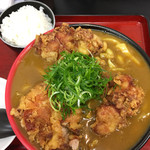 極楽うどん TKU - 鶏天カレーうどん（中盛り500g）小ごはん付きd(^_^o)