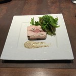 ル ボークープ - スペイン産雛鶏と江戸前穴子のテリーヌ　中村さんの無農薬サラダ添え　2016-6
