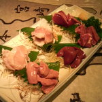 Shabu Shima Satsuma Kunidori - 大山鶏の白レバーと色々の鶏刺し