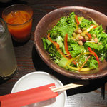 AGRI Cafe - お通しとして来たサラダはおかわり自由だ