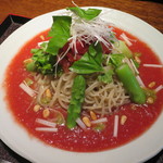 手打ち蕎麦 三乗 - 冷製パスタ風トマト蕎麦＜2016年6月＞