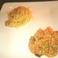 Ristorante YAMANOE - うにのペペロンチーノ・麦リゾット  野菜のソース.