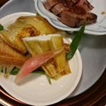 京懐石 美濃吉 - かれいの酒焼きと牛ロース炙り焼き