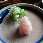 そばの里 がんこ - 薬味 辛味大根は自家栽培