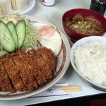 喫茶向陽 - とんかつ定食（素麺）