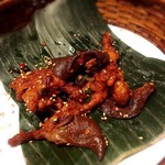 蓮香 - 鶏首肉と姫松茸　香格里拉豆鼓炒め