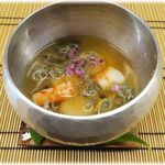 天ぷら 小泉 - 蓴菜、巻き海老、白玉の酢物