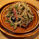 炭焼松 - なすと香味野菜のサラダ 干し海老醤油ドレッシング
