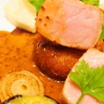 リストランテ ル・ミディ ひらまつ - ヤマトポークの下にバラ肉のクロケッタ