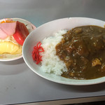 カレー幸 - カツカレー450円はサラダ付き
