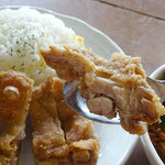 アプランティ - 濃厚オリジナルスープカレー（キーマ）980円＋トッピング揚げチキン270円＋オクラ100円すべて税込