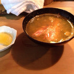 Gosakuzushi - 海老の味噌汁と甘夏