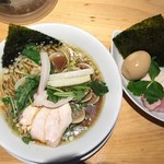 むぎとオリーブ - ​特製 鶏・煮干・蛤のトリプルSOBA(1180円)