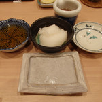 天ぷら 蕎楽亭 - 天ぷら薬味いろいろ