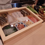 天ぷら 蕎楽亭 - 本日の天ぷら種ケース