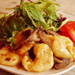 Shrimp and mushroom sweet chili salad