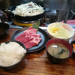 ワンコインランチの【ヘルシー】ジンギスカンランチ（肉ダブル） 税込500円