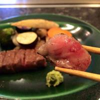 鉄板焼 花 - ステーキ断面図