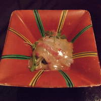 温石 左近太郎 本店 - 向付　もみじ鯛のカルパッチョ　ｵﾚﾝｼﾞﾄﾞﾚｯｼﾝｸﾞ
