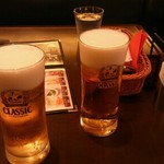 根室花まる - 別の店で中生ビール２杯