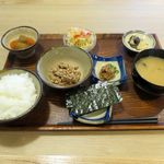 納豆肉味噌定食（500円）