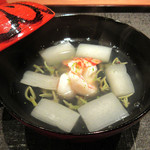 二条城ふる田 - 3】薄葛仕立て 車海老 芋茎　広島のじゅん菜(2016.5月)