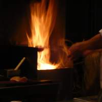 ぎんざ 一二岐 - わら焼き中！
