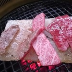 Yakiniku Katsuo - 極上岩塩セット
                        ◇和牛ミスジ　◇和牛サーロイン　◇和牛三角バラ