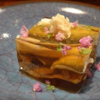 江戸心 山ぼうし - 
                ◆出ました「鮎」、、去年から酢漬けにした後、寒天（だったかしら）で固めて出されるようになったとか。
                見た目以上に「鮎」が沢山入っています。