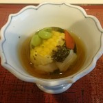 蓬左茶寮 - ＝先付け 帆立と夏野菜のジュレ＝