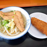 手打麺や 大島 - かけそのまま+お揚げとチキンフライ