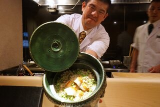 Ginza Ibuki - 金目鯛と初物野菜　やまめ、新ゴボウ、新生姜の御飯