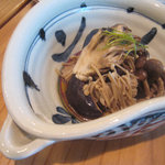 蕎麦 案山子 - 木の子と茄子の和マリネ